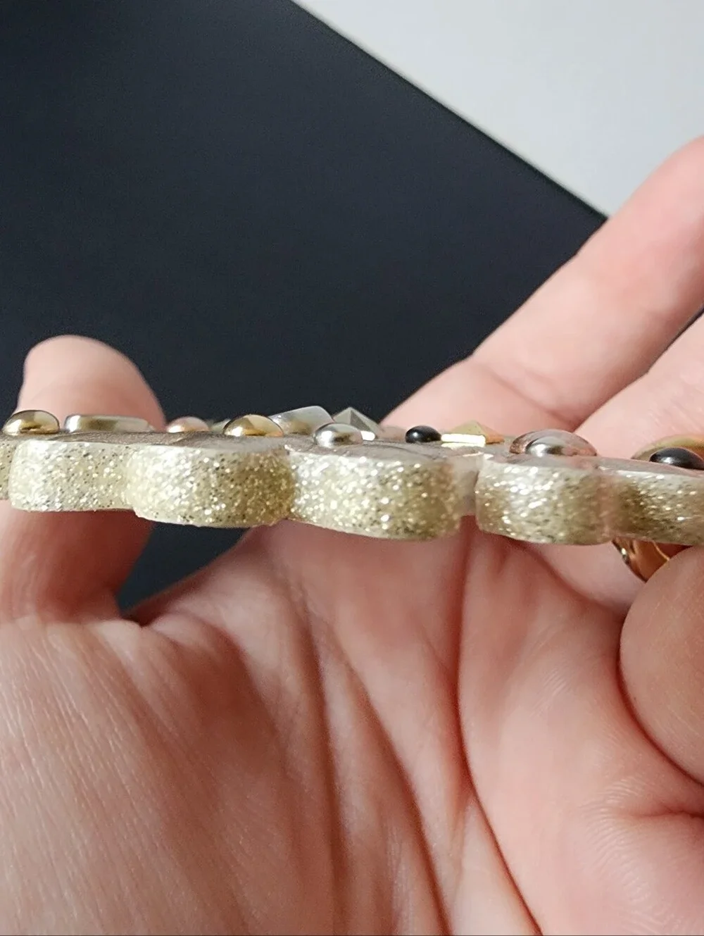 Coach Snowflake Bag Charm Keychain, Studded, Glitter & Metallic, EUC - Picture 6 of 7